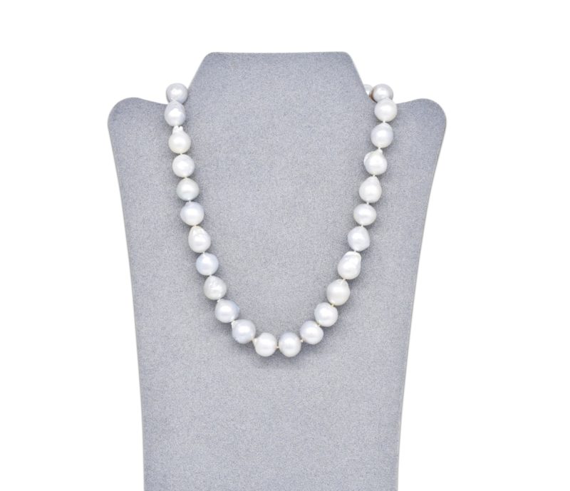 Australian Baroque Pearl Strand on display stand