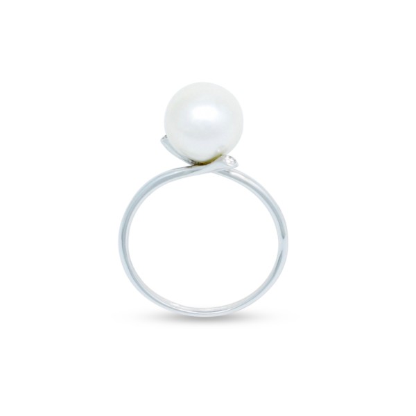 9mm Pearl and Diamond Ring