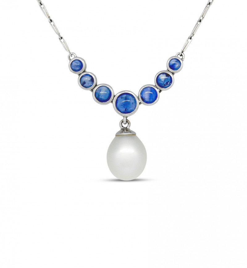 Pearl and Sapphire Necklace
