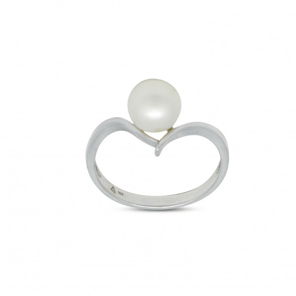 Silver 8mm Pearl Ring
