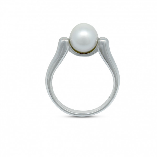 Silver 9mm Pearl Ring