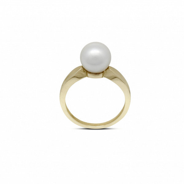 Yellow Gold 9mm Pearl Ring