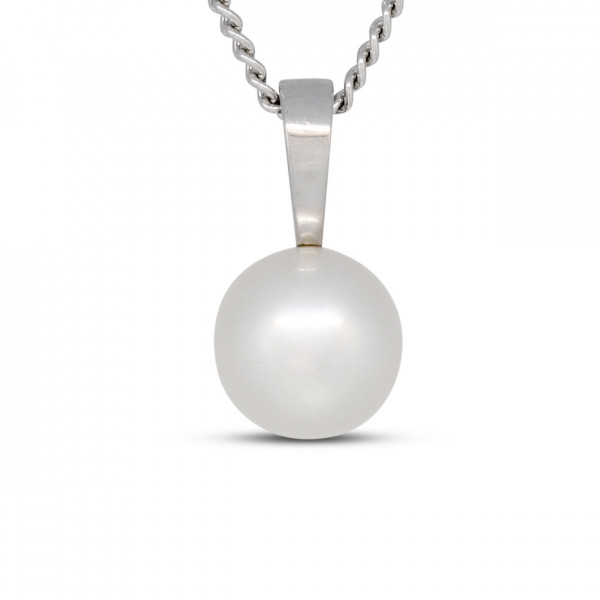 White Gold 13mm Pearl Pendant