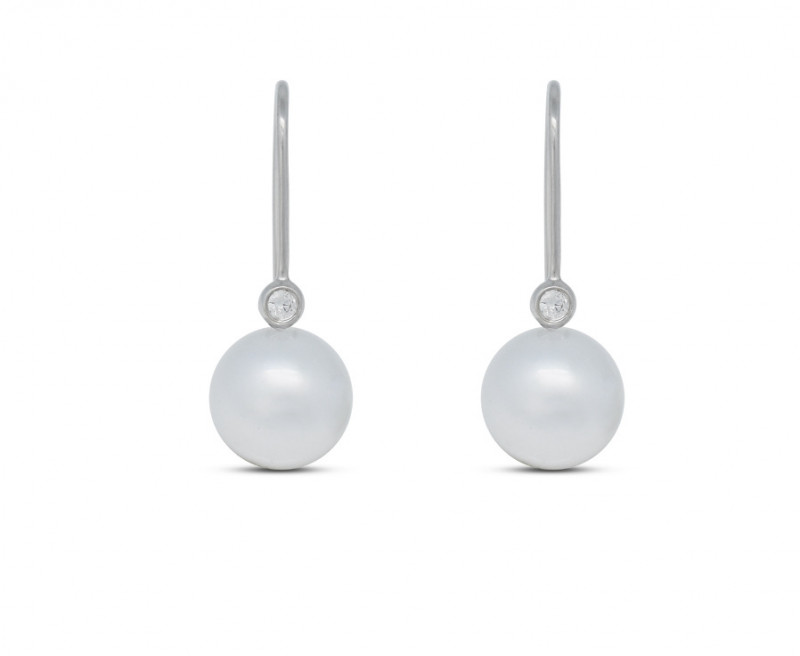 Diamond and Pearl Earrings