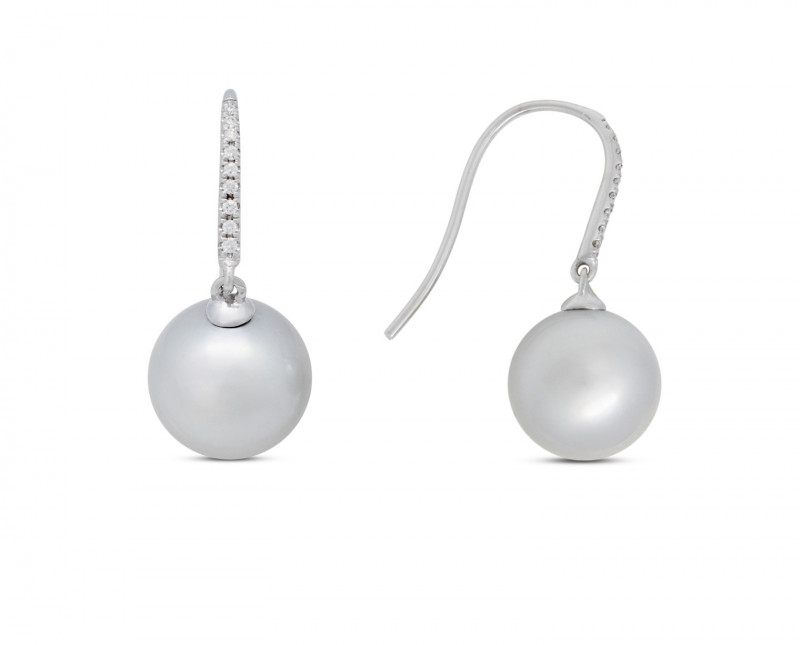 Pearl and Diamond Gold Earrings