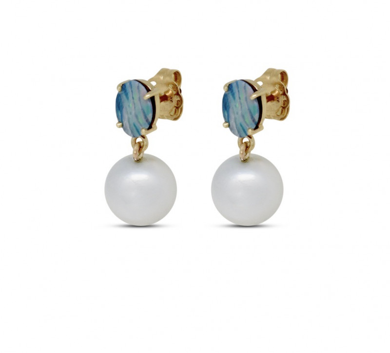 Australian Pearl and Opal Earrings